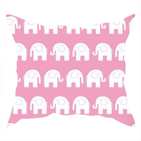 Poszewka bawełniana na jaśka 40x40 | 410róż | różowa | słonie