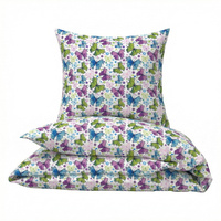Pościel bawełniana 200x220 + poszewki na poduszkę 2*70x80 | 184fio | kolorowa | motyle
