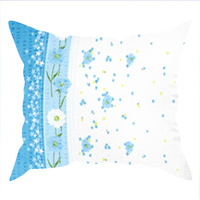 Poszewka bawełniana na jaśka 40x40 | 022nie | niebieska | kwiaty