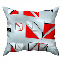 Szaro czerwona Poszewka flanela 40x40 - 110red