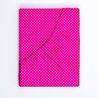 Prześcieradło z gumką do łóżeczka 90x190 bawełniane | kropki amarant | różowe | groszki