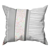 Szaro różowa Poszewka flanela 40x40 - 009koral