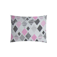 Poszewka bawełniana na jaśka 40x40 | 335róż | różowa | wzór geometryczny