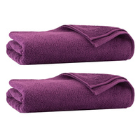 Komplet ręczników z bawełny egipskiej 50x100 70x140 Kiwi fiolet
