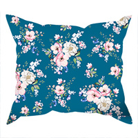 Poszewka bawełniana na jaśka 40x40 | 426indygo | granatowa | kwiaty