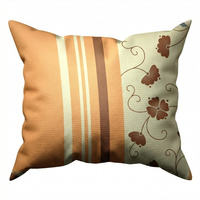 Poszewka z kory 40x40 | 399bra | brązowa | kwiaty