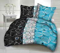 Pościel z kory 160x200 + poszewki na poduszkę 2*70x80 | 361trk | turkusowa | koła