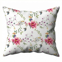 Poszewka bawełniana na poduszkę 40x80 | 339Nbi | biała | kwiaty