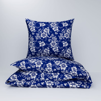 Pościel z kory 160x200 + 70x80 + 40x40 | 116granat | granatowa | kwiaty