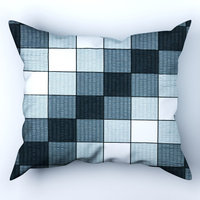 Poszewka z kory 50x60 | 3093Ds | szara | krata 3D