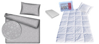 Komplet 100x160 + 40x60 + prześcieradło jersey 80x160  422szary