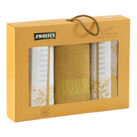 Komplet ścierek kuchennych jarzębina musztarda