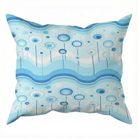 Poszewka flanela 40x40 | 562nie | niebieska | graficzna