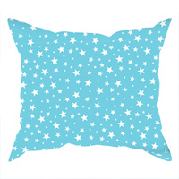 Poszewka bawełniana na jaśka 40x40 | 188turk | turkusowa | gwiazdy