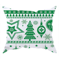 Poszewka bawełniana na jaśka 40x40 | 094zie | biało zielona | świąteczna