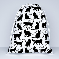 Worek na pościel do przedszkola żłobka | 288bia | biało czarna | koty