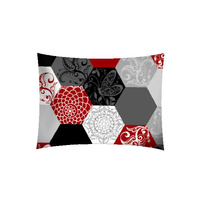 Poszewka bawełniana na jaśka 40x40 | 208red | szaro czerwona | plastry miodu