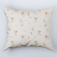 Poszewka bawełniana na poduszkę 50x70 | 424bez | beżowa | gęsi i baletnice myszy