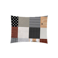 Poszewka bawełniana na jaśka 40x40 | 190bra | brązowa | Patchwork z gwiazdą
