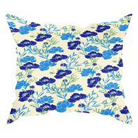 Poszewka z kory 50x60 | 219niebieski | niebieska | kwiaty