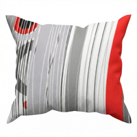 Poszewka z kory 40x40 | 387czer | szaro czerwona | geometryczny