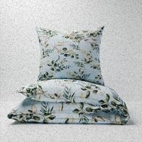 Pościel z kory 160x200 + poszewka na poduszkę 70x80 | 079oliwka | zielona | gałązki i liście