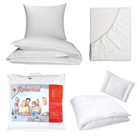 Zestaw pościeli  100x160 + 50x60 + prześcieradło we wzorze 80x160 | 147bez | beżowa | krople mozaika