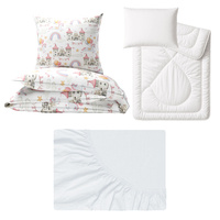 Zestaw pościeli  100x160 + 40x60 + prześcieradło jersey 80x160 | 002bor | bordowa | świąteczna Mikołaje