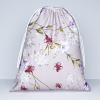 Worek szkolny na buty | 513bez | beżowa | kwiaty bluszcz