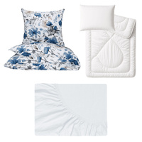 Zestaw pościeli 100x160 + 40x60 + prześcieradło jersey 80x160 | 002bor | bordowa | świąteczna Mikołaje