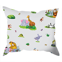 Poszewka bawełniana na jaśka 40x40 | 104sza | szara | zwierzątka