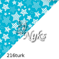 Apaszka bandamka bandana chustka | 216turk | turkusowa | gwiazdki