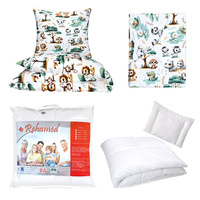 Zestaw pościeli  100x160 + 50x60 + prześcieradło we wzorze 80x160 | 114zie | kolorowa | zwierzątka