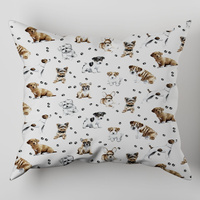 Poszewka bawełniana na poduszkę 50x50 | 189B3D | biała | pieski