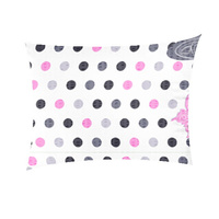 Poszewka bawełniana na jaśka 40x40 | 490róż | biało wrzosowa | groszki i motyle