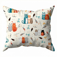 Poszewka bawełniana na poduszkę 50x60 | 432kol | kolorowa | koty pupile