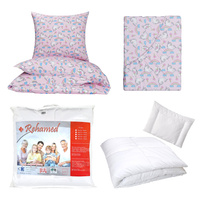 Zestaw pościeli  100x160 + 50x60 + prześcieradło we wzorze 80x160  | 103róż | różowa | jednorożce