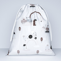 Worek szkolny na buty | 505beż | beżowa | samochody koparki