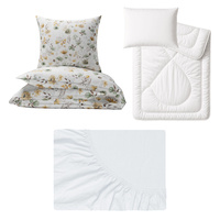 Zestaw pościeli  100x160 + 40x60 + prześcieradło jersey 80x160 | 002bor | bordowa | świąteczna Mikołaje