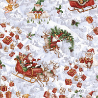 Worek na pościel do przedszkola żłobka | 002mik | biała | świąteczna Mikołaje