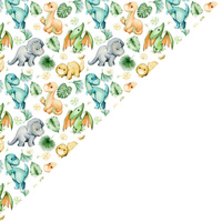 Apaszka bandamka bandana chustka | 016zie | żółto zielona | dinozaury