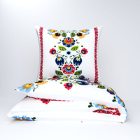 Pościel bawełniana 200x220 + poszewki na poduszkę 2*70x80 | 419bcz | kolorowa | wzór łowicki