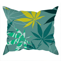 Poszewka bawełniana na jaśka 40x40 | 046zie | zielona | liście