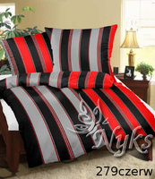 Poszewka z kory 40x40 | 279czerw | czarno czerwona | pasy