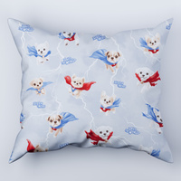 Poszewka bawełniana na poduszkę 70x80 | 288blu | niebieska | pieski superbohater
