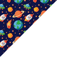 Apaszka bandamka bandana chustka | 202cie | niebiesko pomarańczowa | kosmos i planety