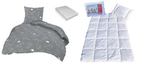 Komplet 100x160 + 40x60 + prześcieradło jersey 80x160  055szary