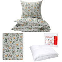 Zestaw pościeli  100x160 + 50x60 + prześcieradło we wzorze 80x160 | 314wie | biała | sarenki i króliczki