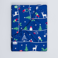 Prześcieradło z gumką do łóżeczka 90x200 bawełniane | 327grn | granatowe | świąteczna renifery