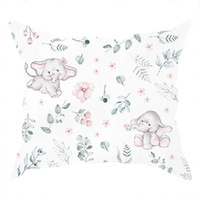 Poszewka bawełniana na jaśka 40x40 | 314słoN | biała | słonie